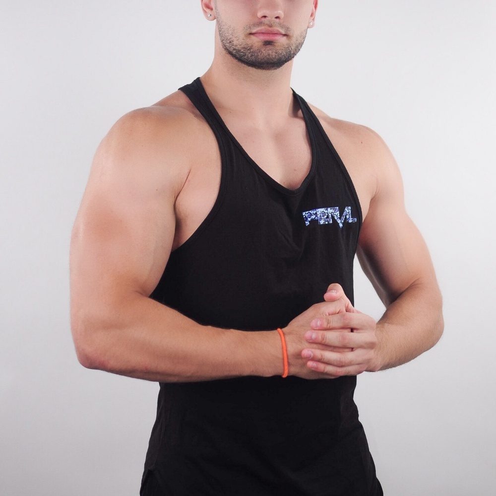 Mens Tank top (black stringer)